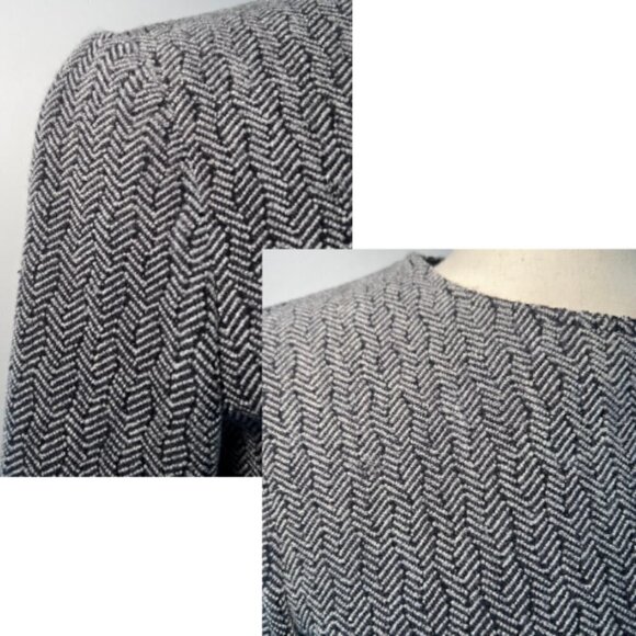 ARMANI COLLEZIONI Wool Herringbone Blazer Jacket Asymmetrical Buttons Size 4 - Picture 5 of 16